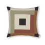 Ferm Living - Border Patchwork Cushion, 50 x 50 cm, dark sage / red brown