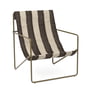 ferm Living - Desert Lounge Chair, olive / off-white / chocolate