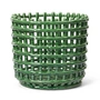Ferm Living - Ceramic basket, large, emerald green
