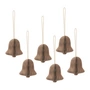 Broste Copenhagen - Chime Bell decorative pendant, Ø 4.5 x H 5 cm, natural brown (set of 6)