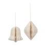 Broste Copenhagen - Chime Bell decorative pendant, Ø 8 x H 9 cm, off-white (set of 2)