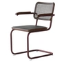 Thonet - S 64 V Armchair, chestnut / stained oak / wickerwork with dark melange plastic support fabric