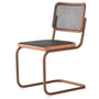 Thonet - S 32 V Chair, rosewood / stained oak / wickerwork with dark melange support fabric