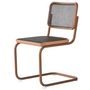 Thonet - S 32 V Chair, rosewood / stained oak / wickerwork with dark melange plastic support fabric