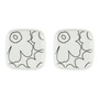 Marimekko - Oiva Piirto Unikko plate, 10 x 10 cm, white / black (set of 2)