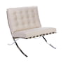 Knoll - Barcelona Relax armchair, chrome / leather ivory Venezia