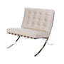 Knoll - Barcelona Relax armchair, chrome / leather ivory Venezia
