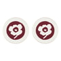 Marimekko - Oiva Unikko Plate, Ø 25 cm, white / dark cherry / brown (set of 2)