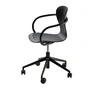 Thonet - S 220 FDRW Swivel chair with castors, black oak / black aluminum frame