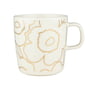 Marimekko - Oiva Piirto Unikko mug with handle, 400 ml, white / gold