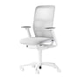 Wilkhahn - AT 187/71 Mesh office swivel chair without seat depth extension, white / light grey (carpet)