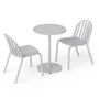 Fatboy - Fred's outdoor table Ø 60 cm + chair (set of 2), light gray (Exclusive Edition)
