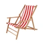 Jan Kurtz - Maxx Deckchair Teak, cover Designers Guild Stripes red