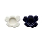 Marimekko - Unikko tealight holder, white matt / cobalt (set of 2) (60th Anniversary Collection)