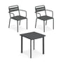 Emu - Star Outdoor table 70 x 70 cm + armchair (set of 2), antique iron
