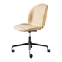Gubi - Beetle Meeting Chair front upholstery, black / matt oak / Dedar beige (Flair Special 134)