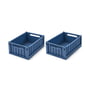 LIEWOOD - Weston Storage box, 25 x 18 x 9.5 cm, indigo blue (set of 2)