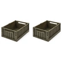 LIEWOOD - Weston Storage box, 36 x 25 x 13.5 cm, army brown (set of 2)