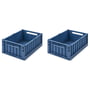LIEWOOD - Weston Storage box, 26 x 25 x 13.5 cm, indigo blue (set of 2)