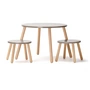 Kids Concept - Table and stool, light brown