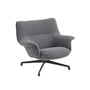 Muuto - Doze Lounge Chair Low, swivel base anthracite-black / cover gray (Ocean 80)