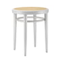 Thonet - 214 RH Stool, wickerwork with plastic support fabric / white varnished beech (TP 200)
