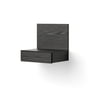 New Works - Tana Wall-mounted bedside cabinet, black ash