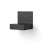New Works - Tana Wall-mounted bedside cabinet, black ash