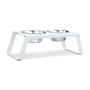 MiaCara - Desco Dog bowl stand with stainless steel bowls L, white