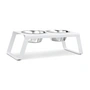 MiaCara - Desco Dog bowl stand with stainless steel bowls L, white