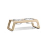 MiaCara - Desco Dog bowl stand with stainless steel bowls M, natural ash