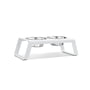 MiaCara - Desco Dog bowl stand with stainless steel bowls M, white