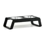 MiaCara - Desco Cat bowl stand with stainless steel bowls S, black