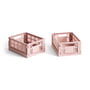 Hay - Colour Crate Basket Mini, 17 x 13 cm, blush, recycled (set of 2)