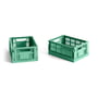 Hay - Colour Crate Basket Mini, 17 x 13 cm, dark mint , recycled (set of 2)