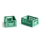 HAY - Colour Crate Basket Mini, 17 x 13 cm, dark mint , recycled (set of 2)