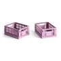 Hay - Colour Crate Basket Mini, 17 x 13 cm, dusty rose, recycled (set of 2)