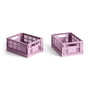 HAY - Colour Crate Basket Mini, 17 x 13 cm, dusty rose, recycled (set of 2)