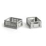 Hay - Colour Crate Basket Mini, 17 x 13 cm, light grey, recycled (set of 2)