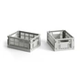 HAY - Colour Crate Basket Mini, 17 x 13 cm, light grey, recycled (set of 2)