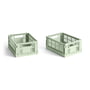 Hay - Colour Crate Basket Mini, 17 x 13 cm, mint, recycled (set of 2)