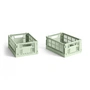 HAY - Colour Crate Basket Mini, 17 x 13 cm, mint, recycled (set of 2)