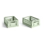HAY - Colour Crate Basket Mini, 17 x 13 cm, mint, recycled (set of 2)