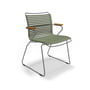 HOUE - CLICK Outdoor Dining armchair with low backrest, olive green