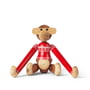 Kay Bojesen - Wooden monkey, Christmas Jumper 2024, small, limba wood / teak / red