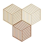 Zone Denmark - Hexagon Coaster, 16 x 14 cm, khaki / warm sand / almond (set of 3)
