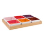 Remember - Bowl set with wooden tray, red tones (7 pcs.)