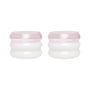 Design Letters - Bubble tealight holder, pink / milky white (set of 2)