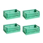 HAY - Colour Crate Basket S, 26.5 x 17 cm, dark mint , recycled (set of 4)