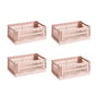 Hay - Colour Crate Basket S, 26.5 x 17 cm, blush, recycled (set of 4)